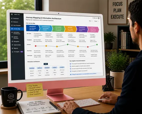 Journey Mapping & Information Architecture (2) Journey mapping and information architecture by Million Hits, aligning user journeys, content structure and navigation to improve conversions.